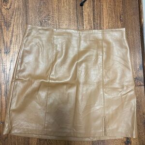 Loft faux leather skirt camel